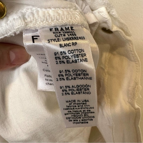 Frame Jeans Womens Le High Skinny Stretch Distressed USA Made White 27 - Picture 13 of 13